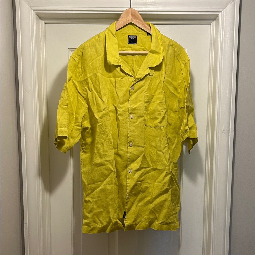 Todd Snyder Men's Yellow Casual Button Down Shirt size XXL